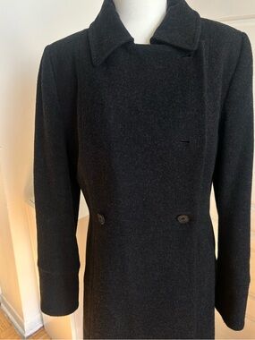 Novelti Charcoal Wool Cashmere Blend Double Breasted Coat Size 7 Excellent